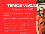 VENDEDORAS e CAIXA para nossas lojas nos shoppings: Jardins e Riomar